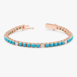 Turquoise and Lab Diamond Tennis Bracelet, Yelaina