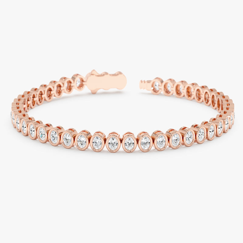 Oval Bezel Set Lab Grown Diamond Bracelet, Zorina