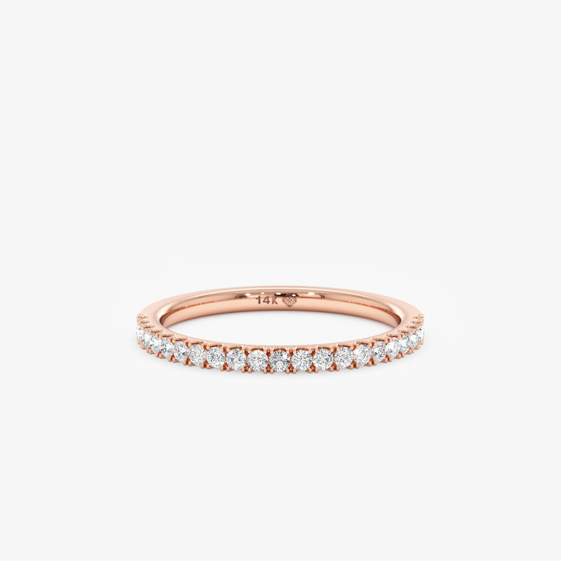14k rose gold diamond marriage ring