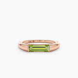 handmade rose gold peridot band