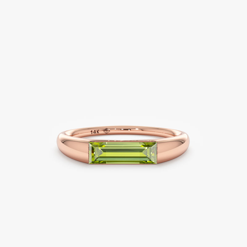 handmade rose gold peridot band
