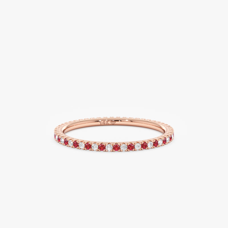 rose gold natural gem band