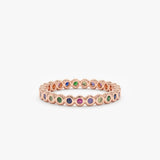 rose gold natural sapphire gem ring