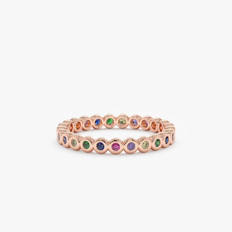 rose gold natural sapphire gem ring