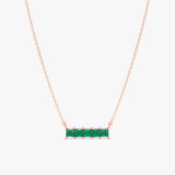 Princess-Cut Natural Emerald Necklace, Lyriavelle