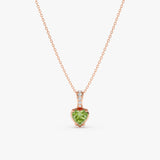 Heart Peridot & Diamond Necklace, Eira