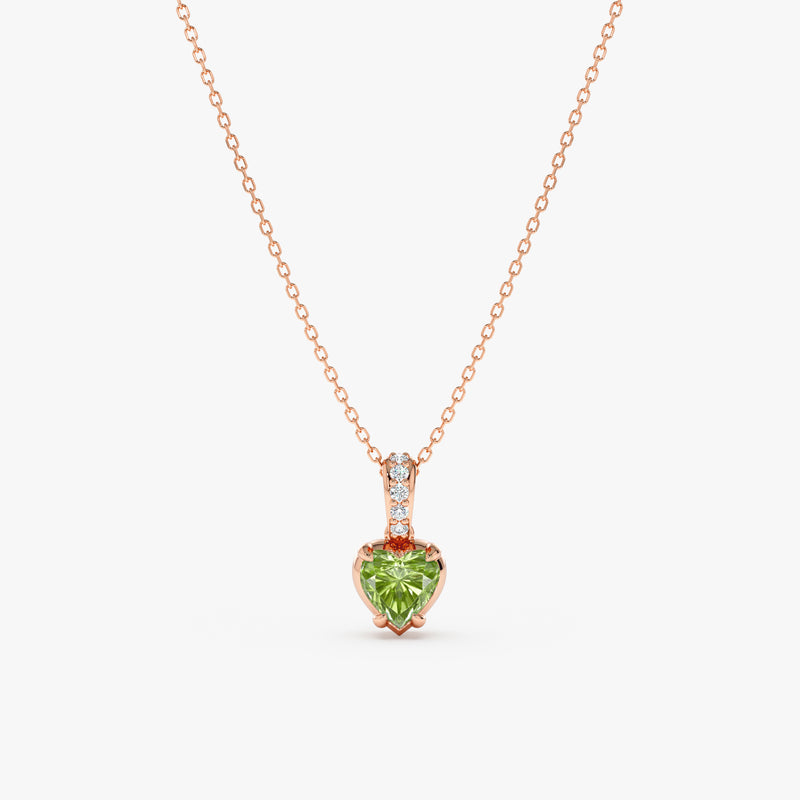 Heart Peridot & Diamond Necklace, Eira