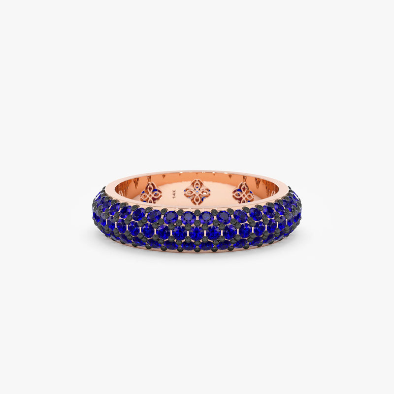 Blue Sapphire Dome Eternity Ring, Gem