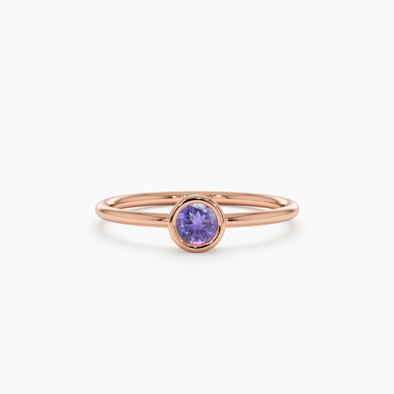 rose gold purple gemstone ring