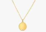 yellow gold single diamond disc pendant