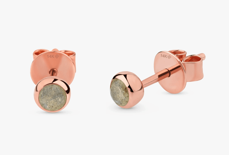 Rose Gold Labradorite Earrings