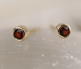 petite january birthstone garnet studs