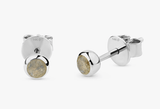 White Gold Labradorite Bezel Studs