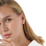 Solid Gold Sunburst Stud Earrings, Thia