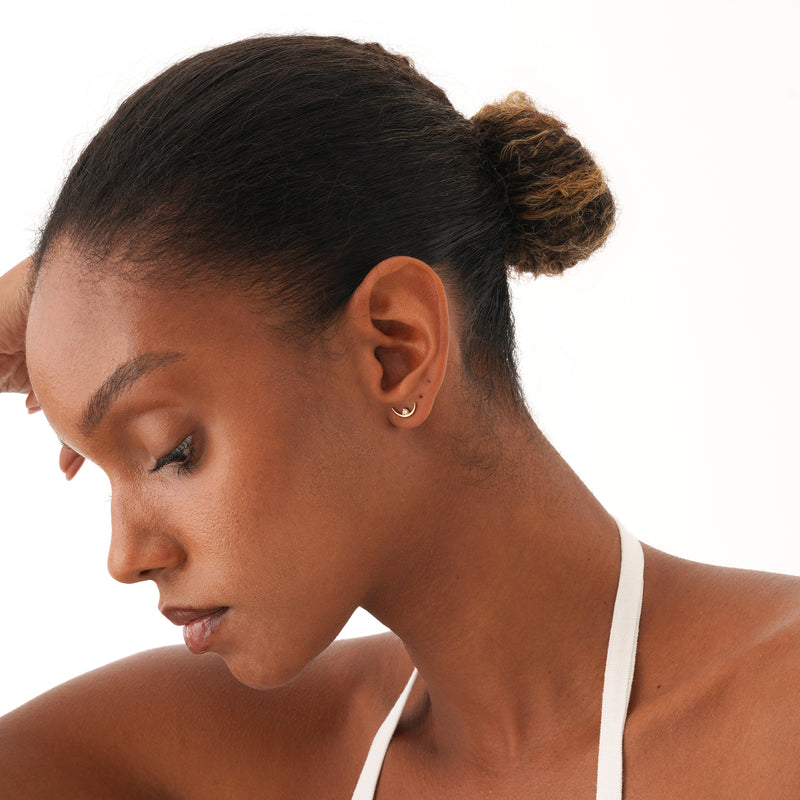 Crescent Moon Stud Earrings, Orinelle