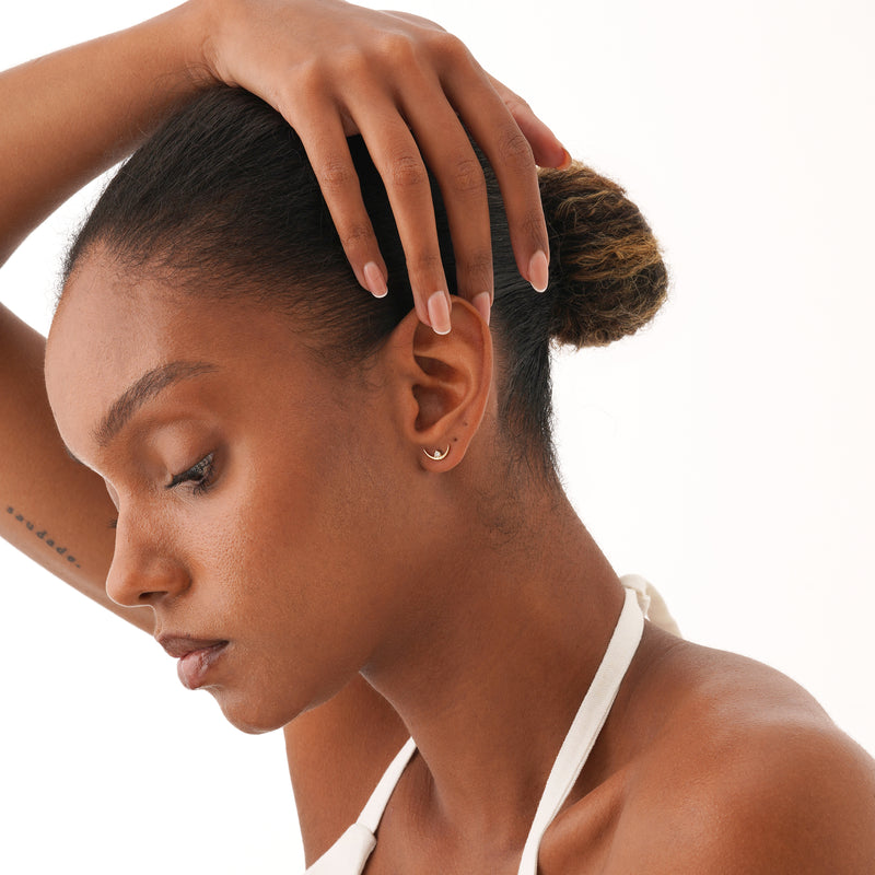 Crescent Moon Stud Earrings, Orinelle