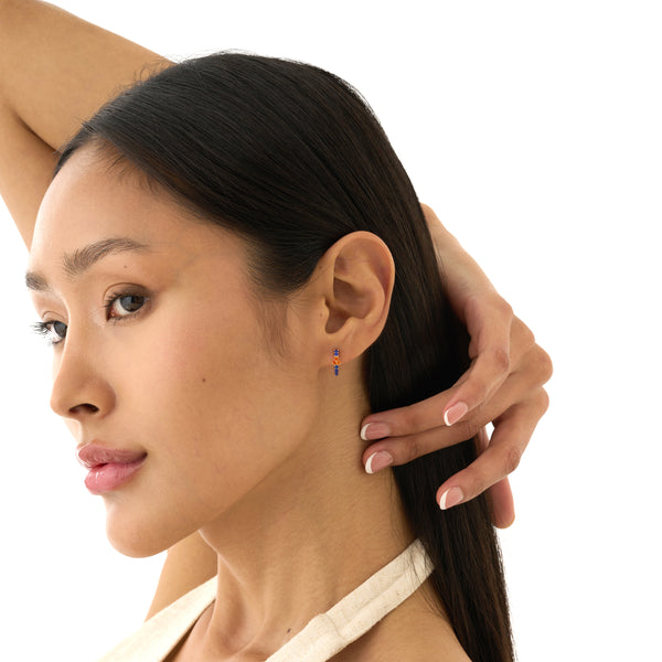 Lapis Lazuli & Carnelian Huggies, Cressida