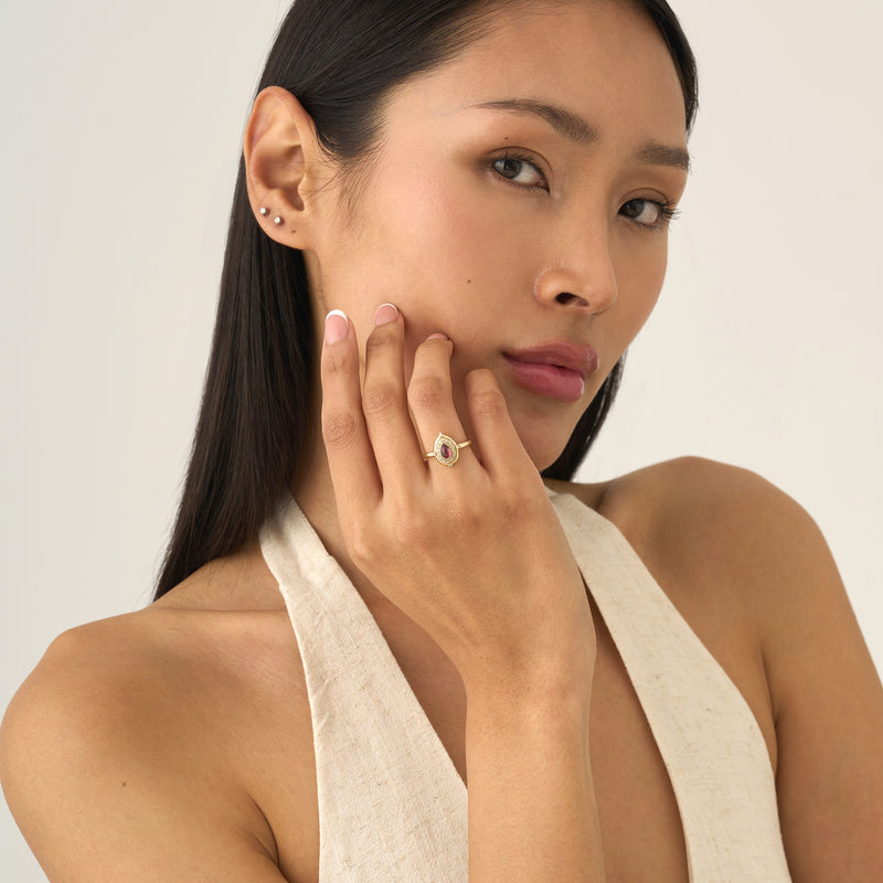 Cabochon Pink Tourmaline Ring, Naenia