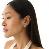 Turquoise Flower Stud Earrings, Ilithyia