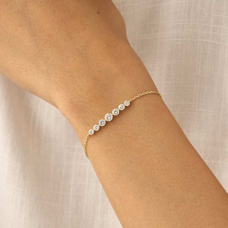 Graduated Lab Grown Diamond Bracelet, Bar Bracelet, Lunara