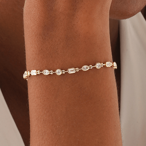 Mixed Shape Lab Grown Diamond Bracelet, Thiora