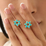 Turquoise Flower Stud Earrings, Ilithyia