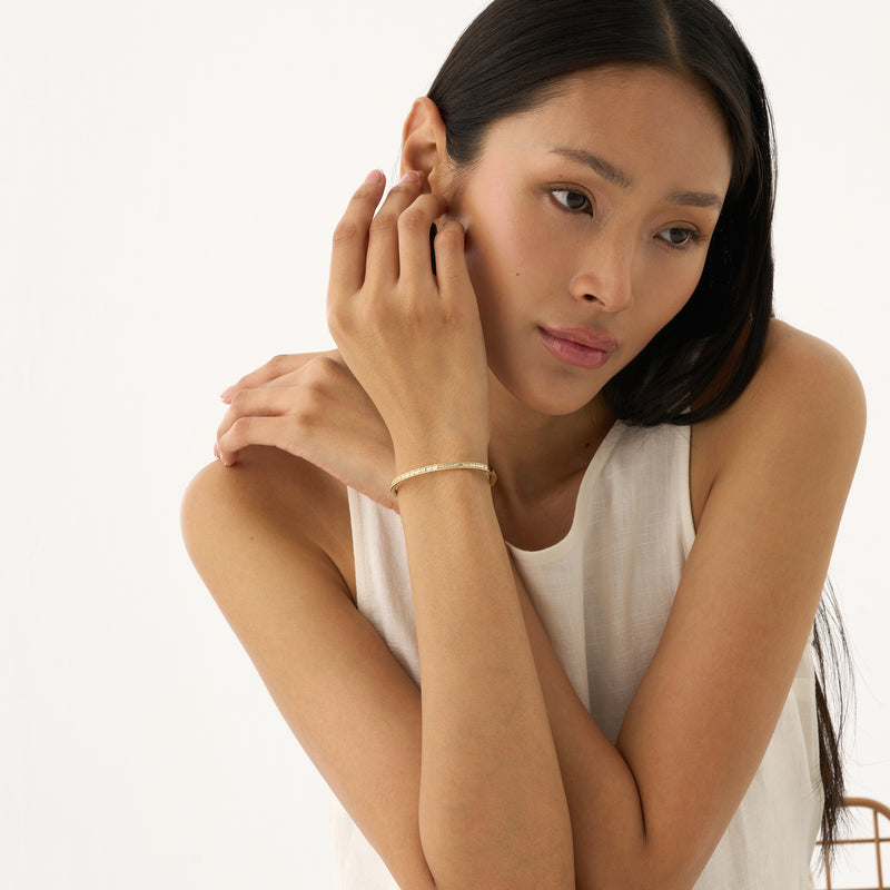 Lab Grown Baguette and Round Diamond Bangle, Vaila