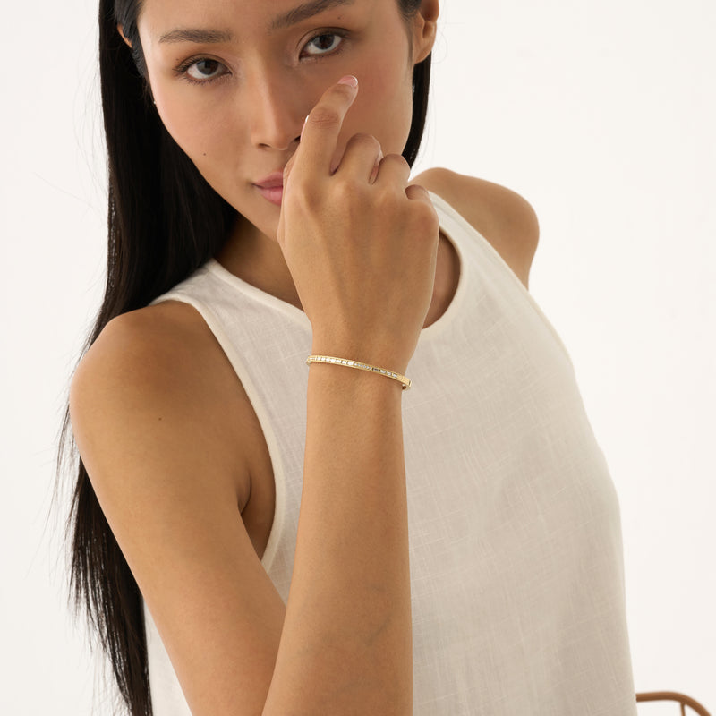 Lab Grown Baguette and Round Diamond Bangle, Vaila