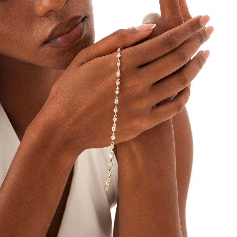 Mixed Shape Lab Grown Diamond Bracelet, Thiora