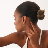 Diamond Dangle Huggie Hoop Earrings, Zephania