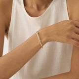 Interlocking Circle and Bar Bangle, Lab Grown Pave Diamonds, Marzanna