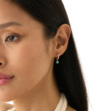 Turquoise Dangle Huggie Earrings, Azelina