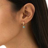 Turquoise Dangle Huggie Earrings, Azelina