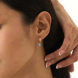Turquoise Dangle Huggie Earrings, Azelina