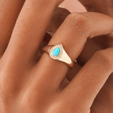 Natural Turquoise Signet Ring, Elanora