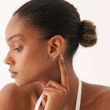 Wide Natural Blue Sapphire Huggie, Azrielle