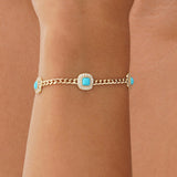 Vintage Turquoise Station Bracelet, Serelis