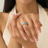 Solid Gold Turquoise Ring, Lysan