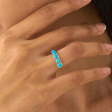 Solid Gold Turquoise Ring, Lysan