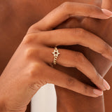 Diamond Star of David Cuban Chain Ring, Lioraeth