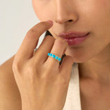 Solid Gold Turquoise Ring, Lysan