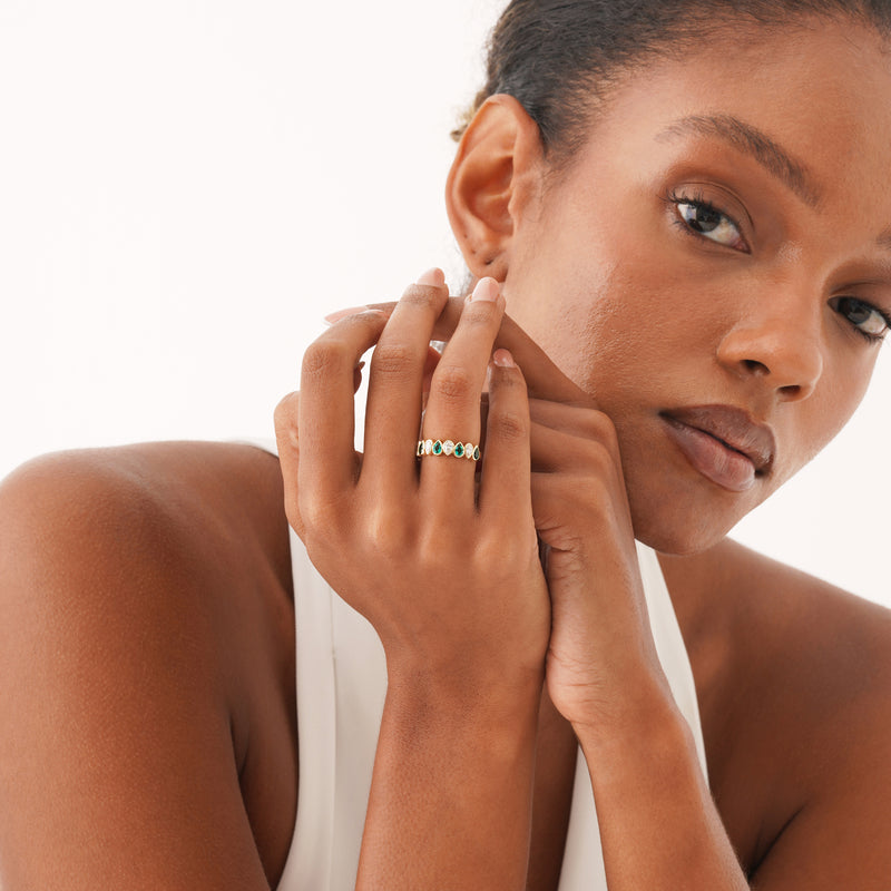 Up-Down Lab Emerald and Lab Diamond Ring,  Neralie