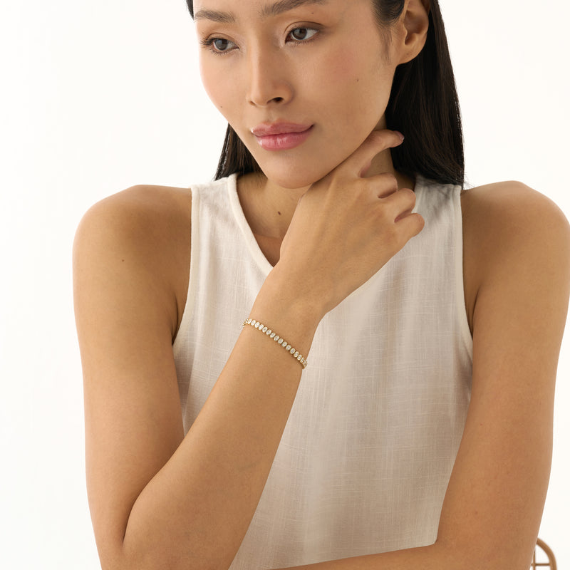 Oval Bezel Set Lab Grown Diamond Bracelet, Zorina