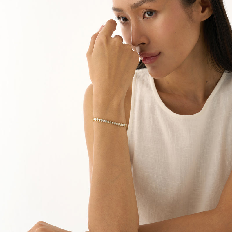 Oval Bezel Set Lab Grown Diamond Bracelet, Zorina