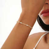 Pave Oval Shape Station Bracelet, Nimira