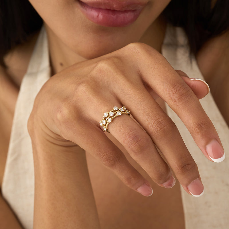 Set of 3 Lab Grown Diamond Station Rings, Lunessa