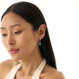 Elongated Oval Turquoise Drop Earrings, Cyrene