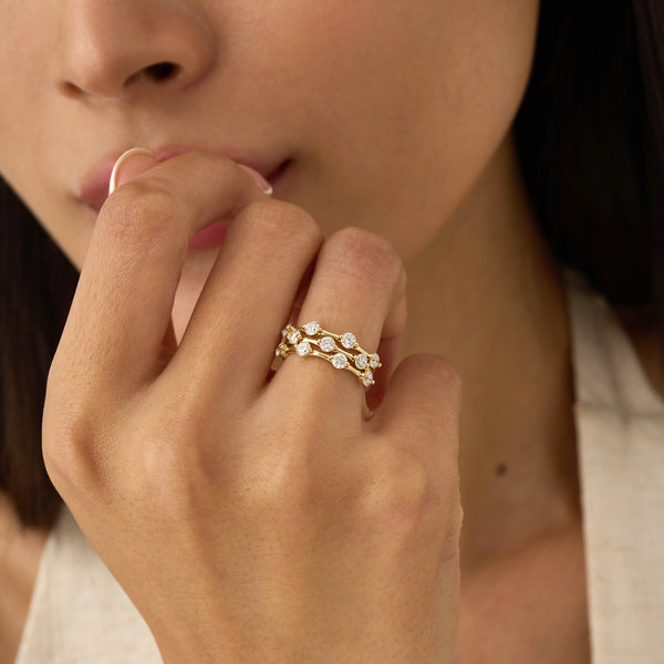 Set of 3 Lab Grown Diamond Station Rings, Lunessa