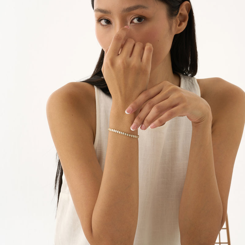 Oval Bezel Set Lab Grown Diamond Bracelet, Zorina