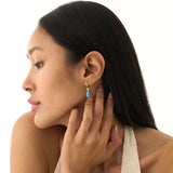 Elongated Oval Turquoise Drop Earrings, Cyrene